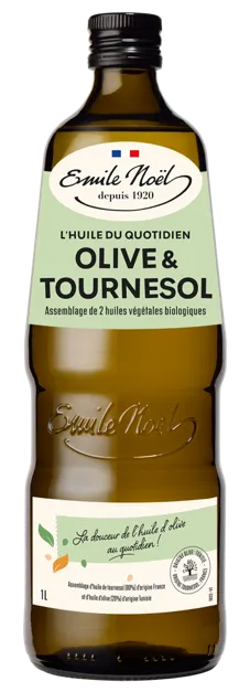 HUILE TOURNESOL DESODORISE ET OLIVE VIERGE EXTRA BIO (1L) EMILE NOEL